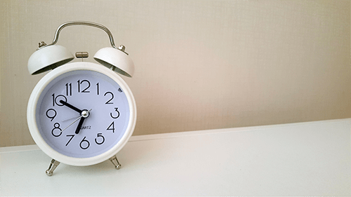 clock on table